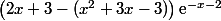\left(2x+3-(x^2+3x-3)\right) \text{e}^{-x-2}